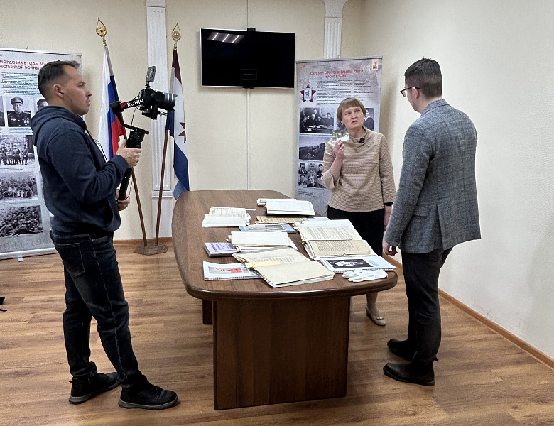 Центральный государственный архив Республики Мордовия посетила съемочная группа телеканала «Первый информационный» (Республика Беларусь)