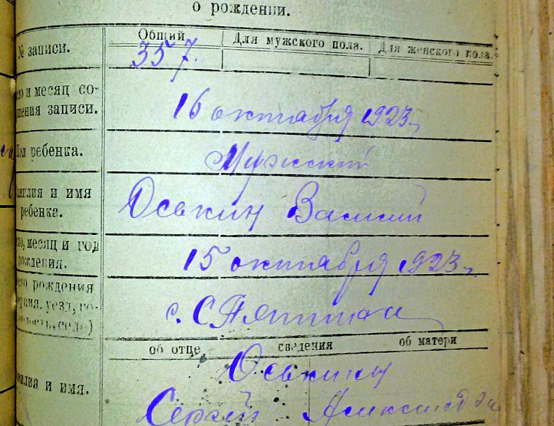 Архивисты к 100-летию со дня рождения Героя Социалистического Труда В.С. Оськина (1923-2016 гг.) 